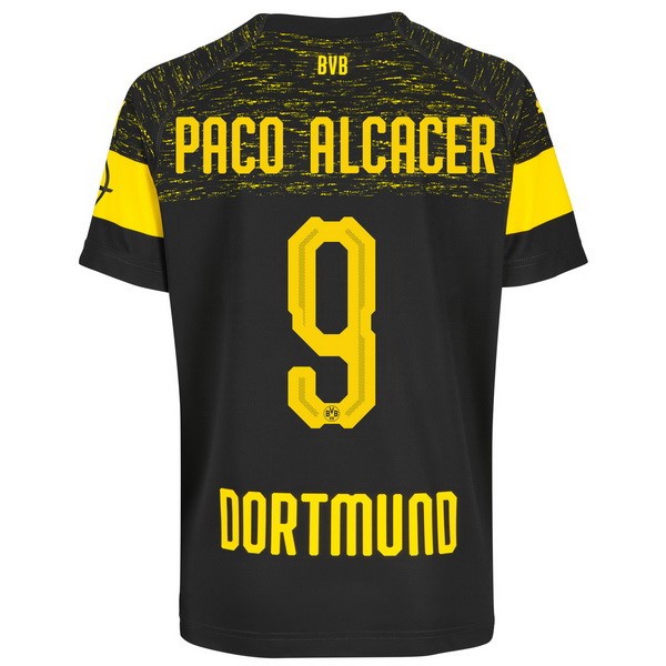 Camiseta Borussia Dortmund Replica Segunda Ropa Paco Alcacer 2018/19 Negro